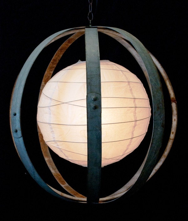 Wine Barrel Ring Hanging Lantern - 100% RECYCLED