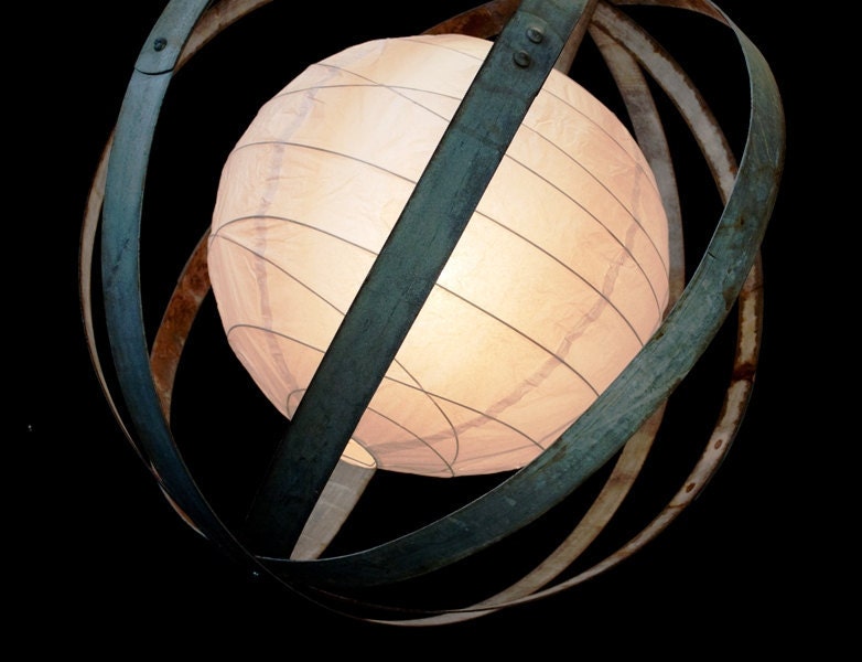 Wine Barrel Ring Hanging Lantern - 100% RECYCLED