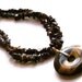 Glowing Golden Brown South African Tigereye Stone and Bronze Necklace