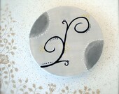 Round Trivet - Light Grey & Navy