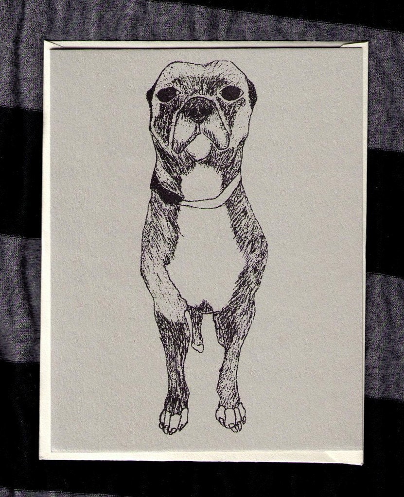 Bad Little Dog gocco printed notecard