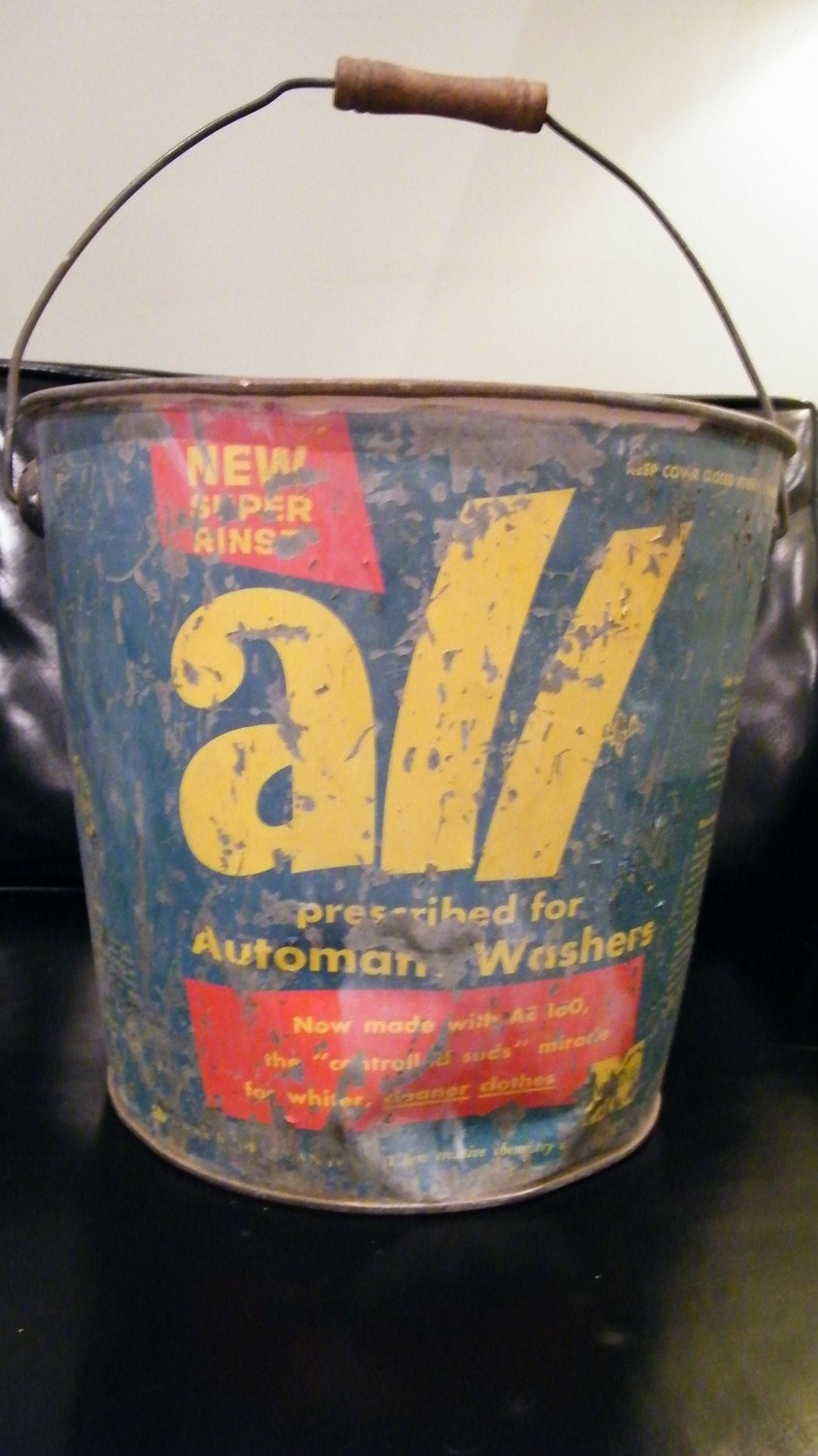 Antique All Detergent Metal Bucket by hmmosko on Etsy