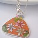 CLEARANCE / DESTASH - Delicate ancient Ming dynasty pottery shard necklace - Triple flowers