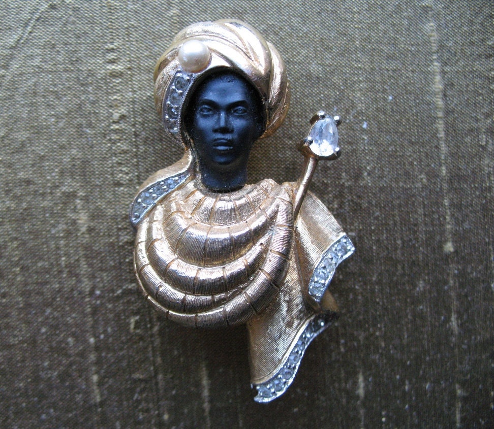 African Prince Blackamoor Brooch by worldlyandwise on Etsy