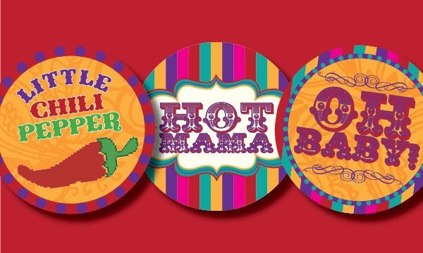 DIY Printable Hot Mama Baby Shower Cupcake Toppers Il_170x135