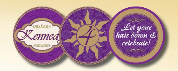 DIY Printable Tangled Inspired Cupcake Toppers Favor Tags Party Circles Il_170x135