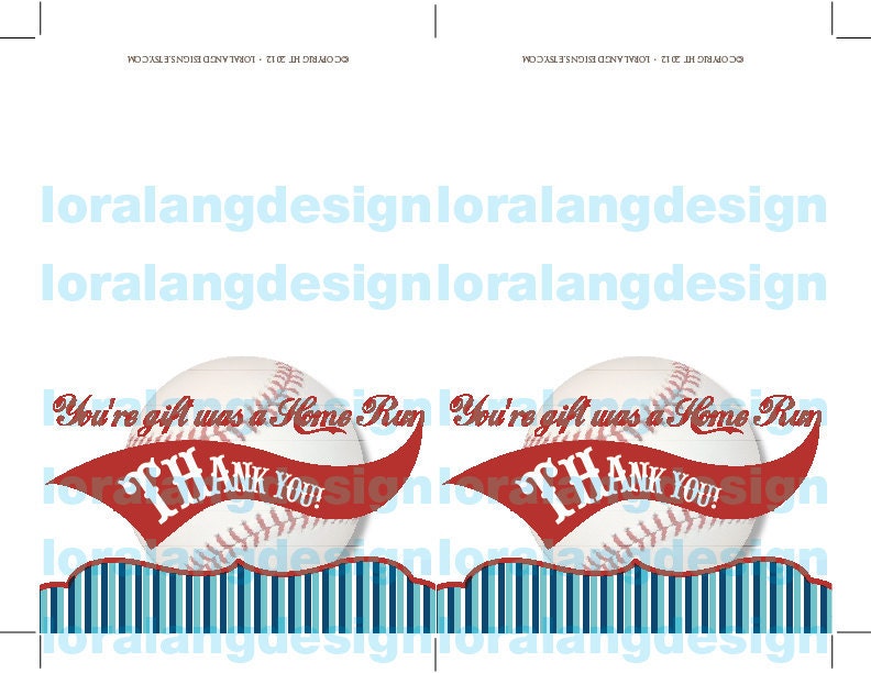 DIY Printable Vintage Baseball Thank You Card Il_170x135