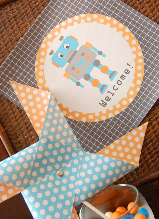 Robot Party Decorations for Birthday Party or Baby Shower - DIY Boys Printable DIY Decor by BeeAndDaisy - Instant Download Il_170x135