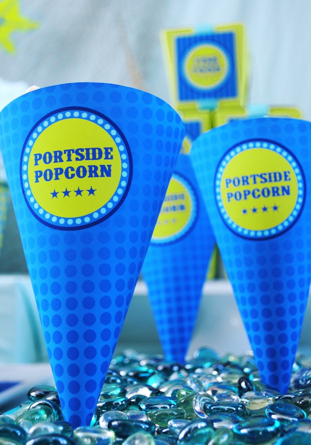 Whale Party Treat Cones - Nautical Party - Little Squirt Whale Party Collection - Gwynn Wasson Designs PRINTABLES