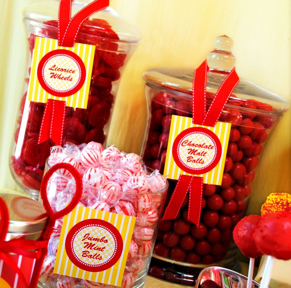 PRINTABLE Candy Jar Tags - Race Car Party