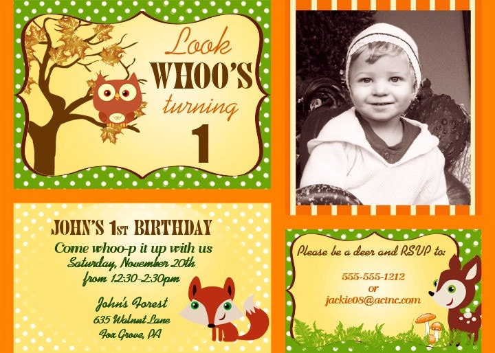PRINTABLE Invitation - Cute Woodland Animals Party