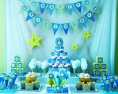 Under the Sea Party Happy Birthday Banner - Nautical Party - Little Squirt Whale Party - FIrst Birthday Banner- Gwynn Wasson PRINTABLES