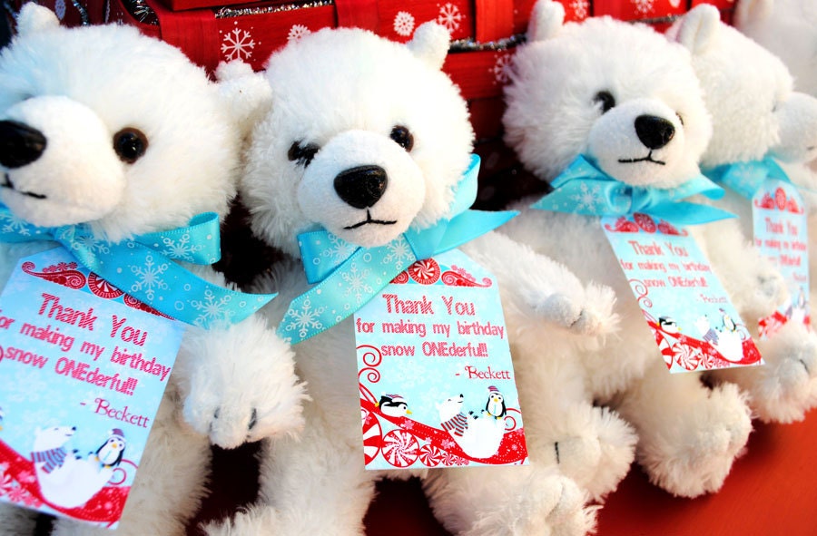 Winter ONEderland Wonderland Favor Thank You Tags - Gwynn Wasson Designs PRINTABLES