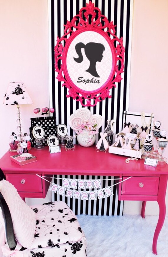 Barbie Inspired Cupcake Toppers Party Circles - Sweet Sophia Collection Inspired by Vintage Barbie - Gwynn Wasson PRINTABLES