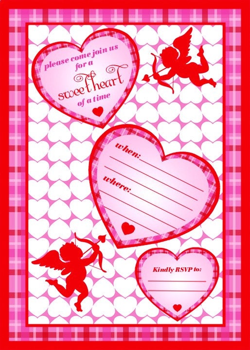 PRINTABLE Be Mine, Valentine Collection - Party Circles, Banner, Bottle Wraps, Invitation, Favor Tags and Much More