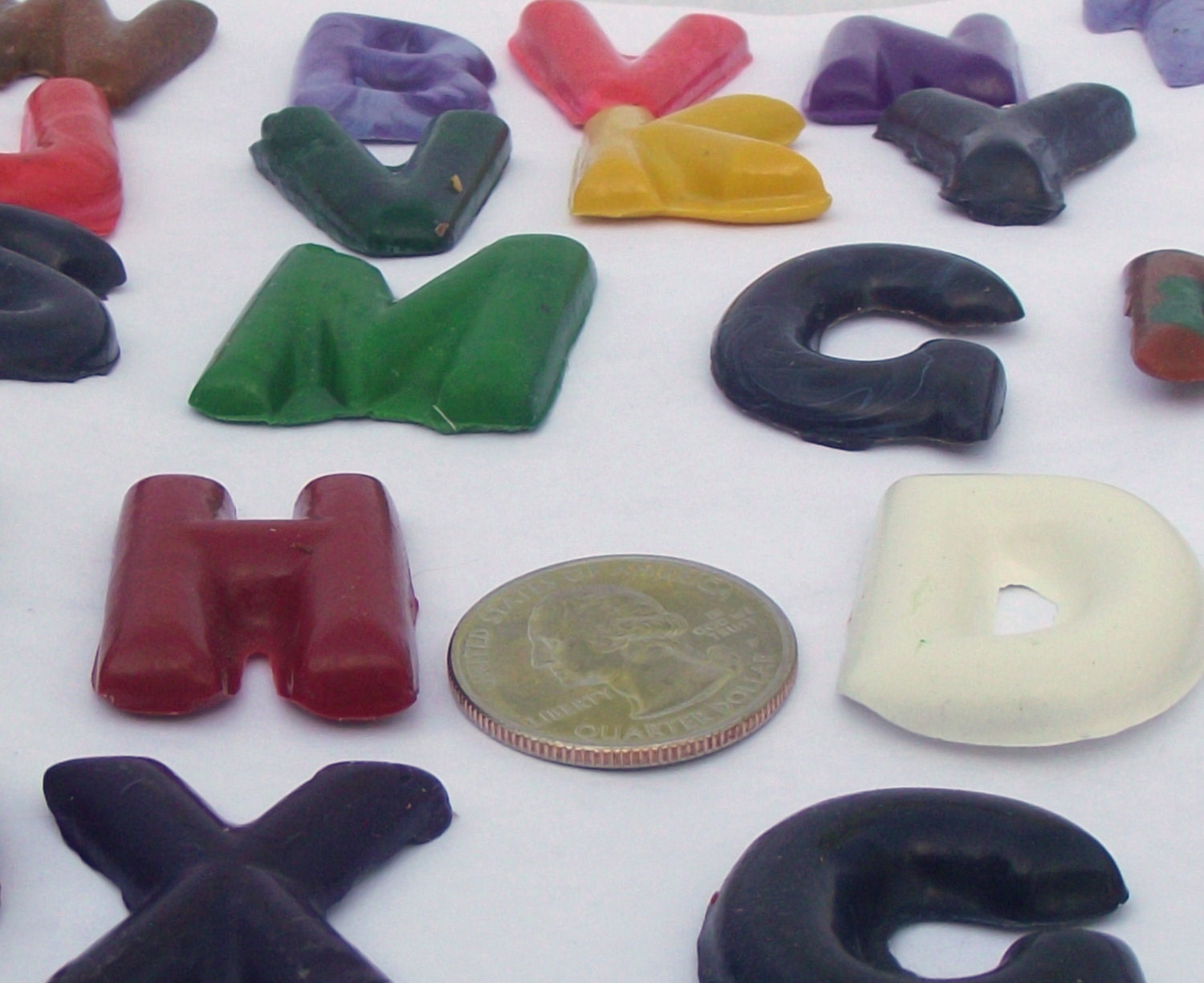 Recycled Crayons Letters Alphabet ABC's Home Decor Name Plate Children Christmas Gifts Handmade Eco Friendly Toys