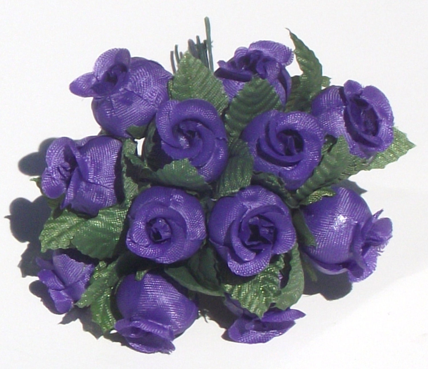 purple silk roses
