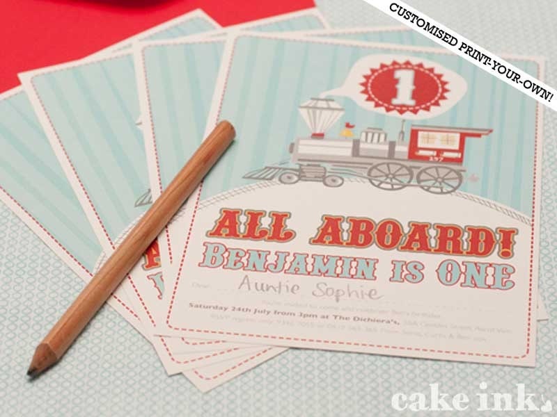 Customised Print-Your-Own Locomotive Party Invite