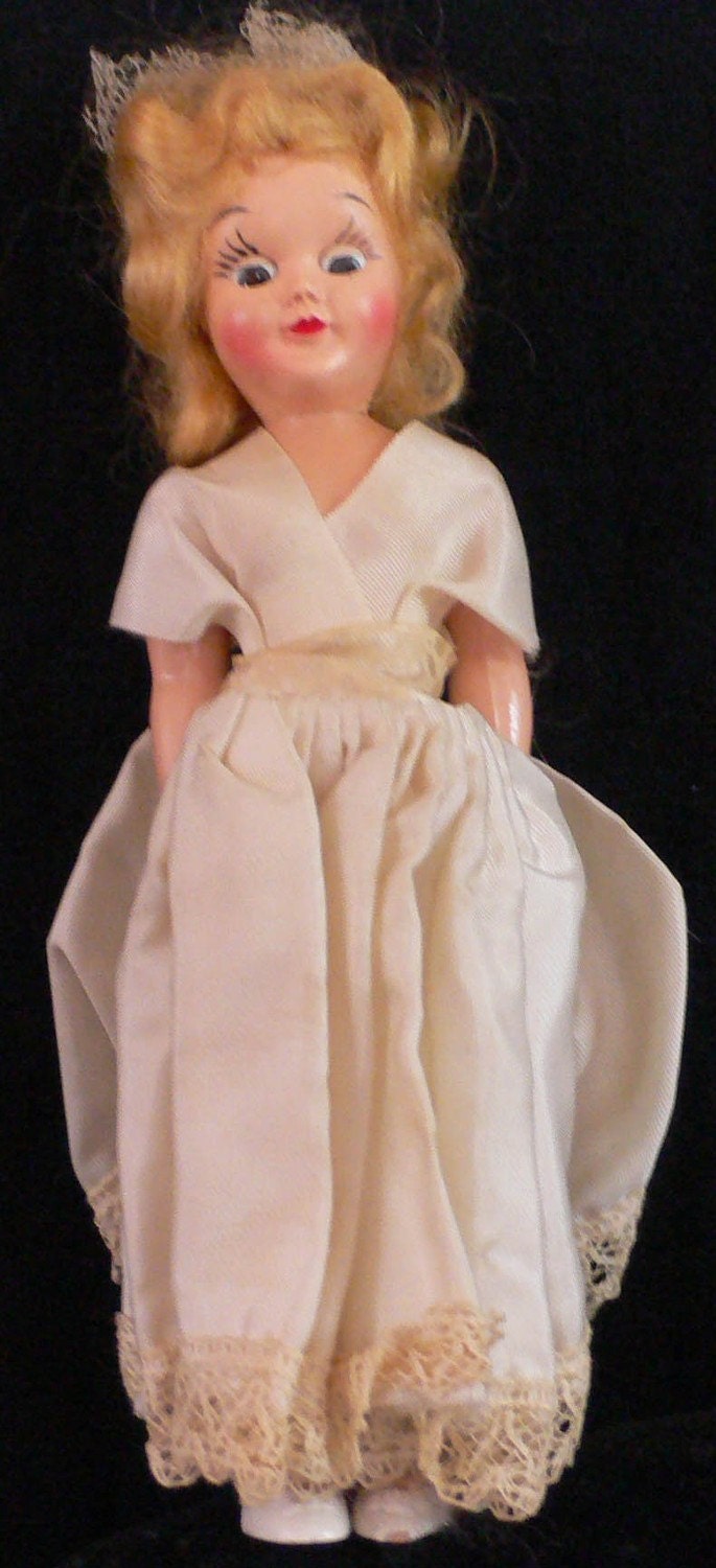 Vintage Bride Doll blonde 30s 40s 50s antique wedding