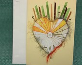 Greeting card "Radiating Heart" handmade for Mother's Day, Valentine's Day, I Love You, any ocasion.