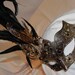 Reserved for ZeonKitty Feather Masquerade Mask in Black