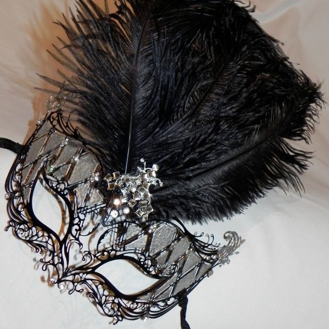 Silver or Gold and Rhinestone Metallic Masquerade Mask