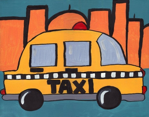 Big City Beep Beep - Taxi - 8x10 Print