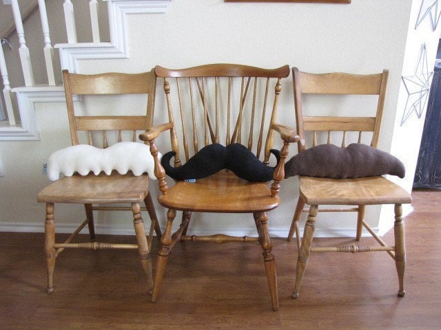 Moustache Pillows - Pick 2 and Save - Mustache Geek Chic Home Decor