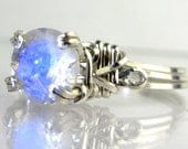Rainbow Moonstone Sterling Silver Ring
