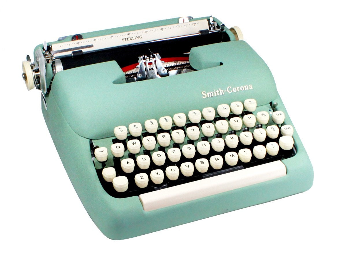 Vintage Seafoam Green Smith-Corona Sterling Manual Typewriter