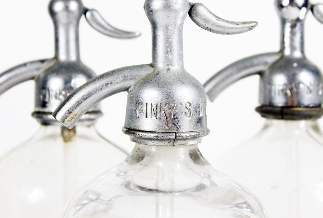 Vintage Seltzer Bottle: Clear Glass