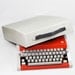 Bright Orange Olympiette Typewriter with Case