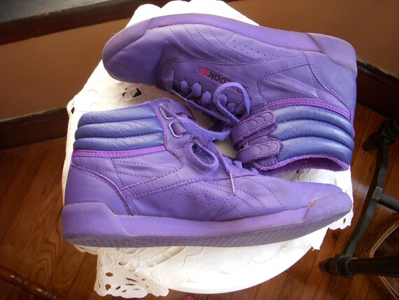 purple reebok high tops