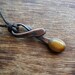 Tiger eye and aged copper necklace. Handmade.