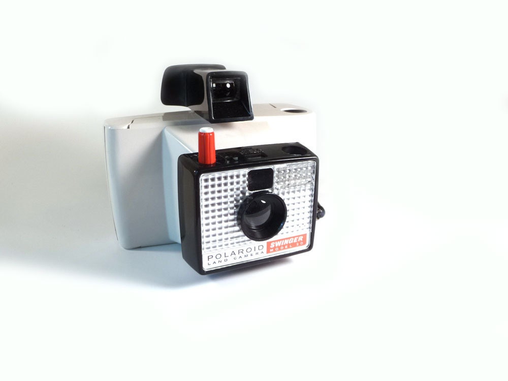 Vintage Polaroid camera - 1960s Swinger Model 20 in box with film