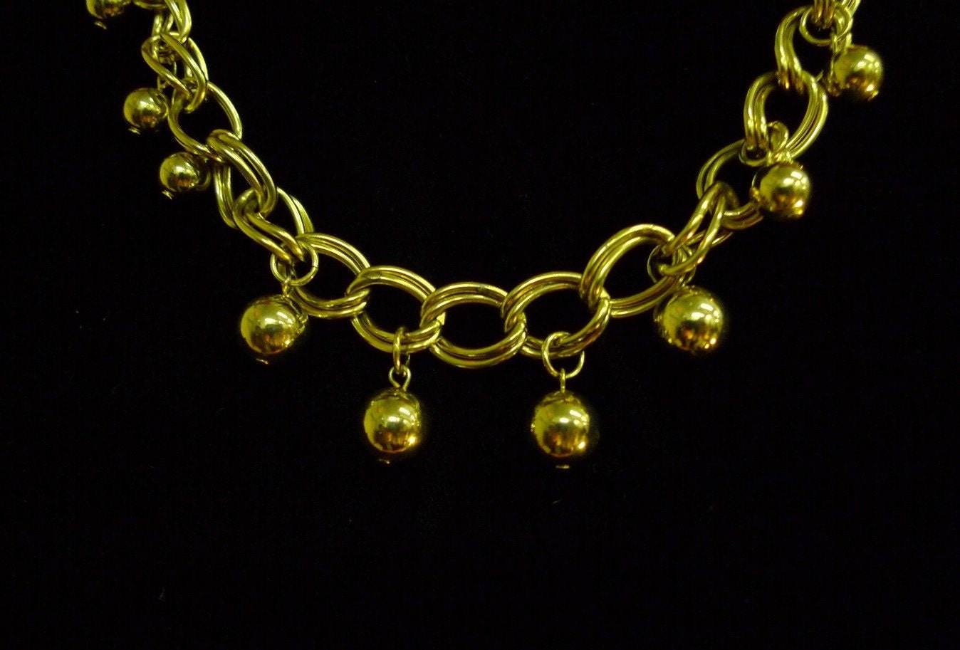 Golden Orbs In A Row Necklace
