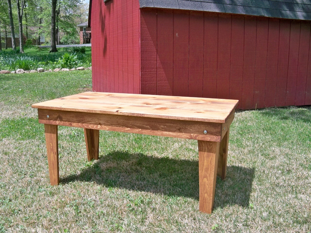Coffee TABLE Farm House Rustic Primitive Folk Art Country Decor Reclaimed Distressed Wood Made in The USA