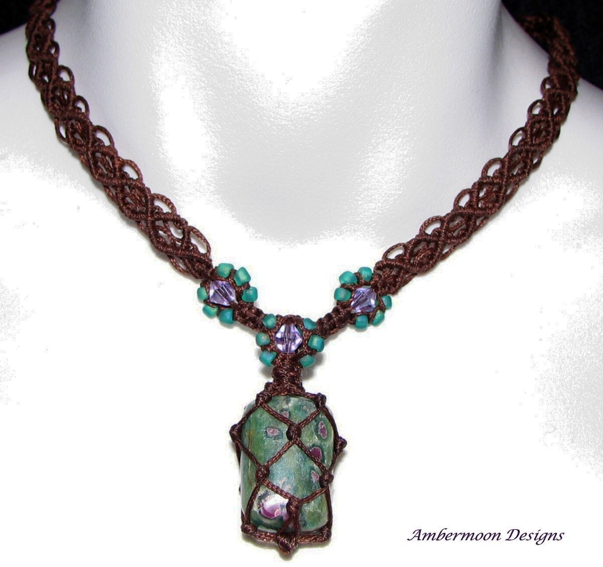 Ruby in Zoisite Macrame Gemstone Necklace