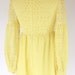 1960s Sunshine Yellow Mini Long Sleeve Lace Dress / Small