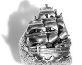 Sterling Silver Sailing Ship Ring