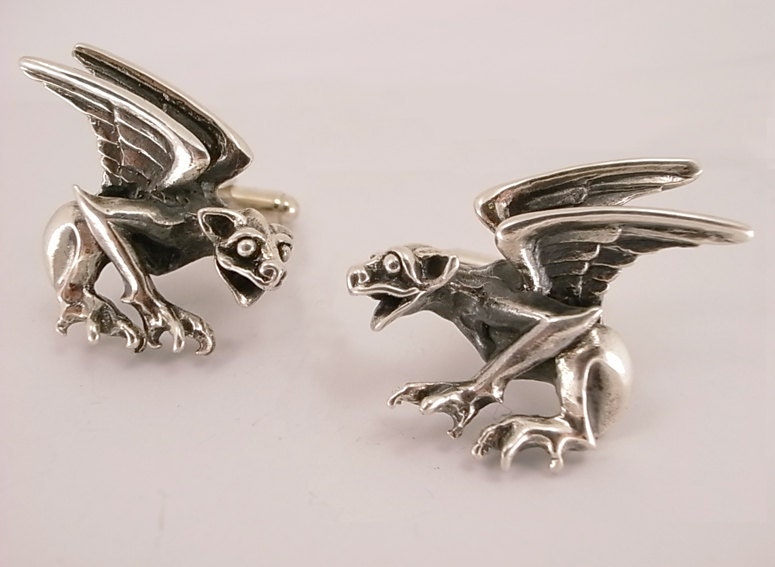 Sterling Silver Gargoyle Cufflinks