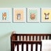 Fox chevron nursery artwork print. 11x14 Woodland forest animals, friends & critters art picture for baby and kids playroom