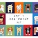 Nursery print dog artwork for baby, nursery art for child 5x7. Any Dog picture in blue for kids room decor from painting by WallFry