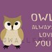 Owl nursery art print forest animals prints. 8x10 Nursery artwork woodland animal. Owl purple custom autumn colors.
