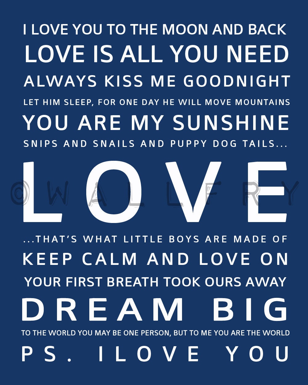 Kids valentines gift. Love print for children, art for childrens valentines day. Inspirational typography 11x14 print by WallFry