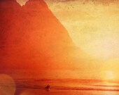Hawaii photo - In the Shadow of Gold - 5x7 surf Hawaii photo