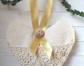 Lavender heart sachet with lace
