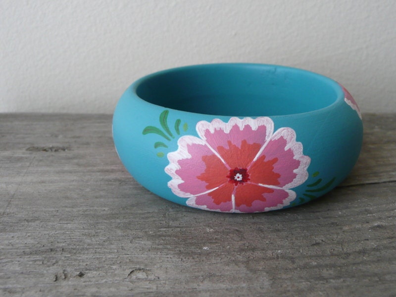 Summer breeze handpainted wooden bracelet