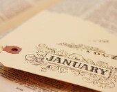 Vintage-Style Monthly Shipping Tags