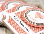 P.S. I Love You - Handmade Gift Tags - Set of 5